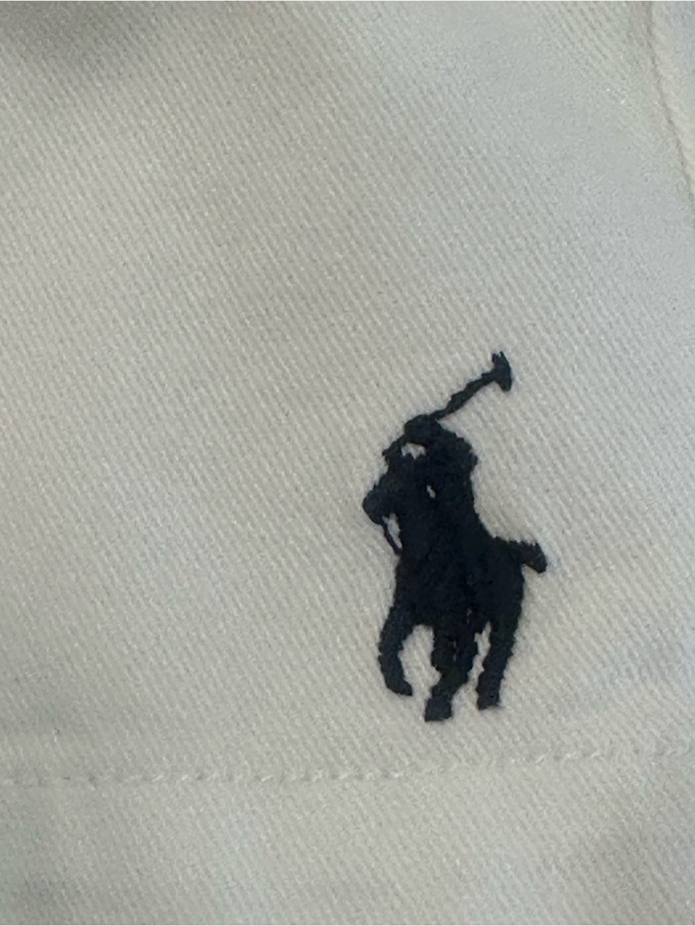 Ralph Lauren Sport White Classic Twill Chino Shorts - Size 2 Navy Pony Logo - Picture 7 of 11
